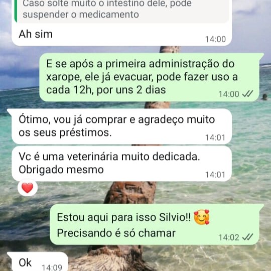 Print 2 Whatsapp com cliente passando Feedback sobre o atendimento do consultório da Dra. Bianca em Ribeirão Preto