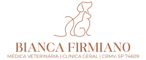 Logomarca Marrom do Consultório Veterinário da Dra. Bianca Firmiano em Ribeirão Preto